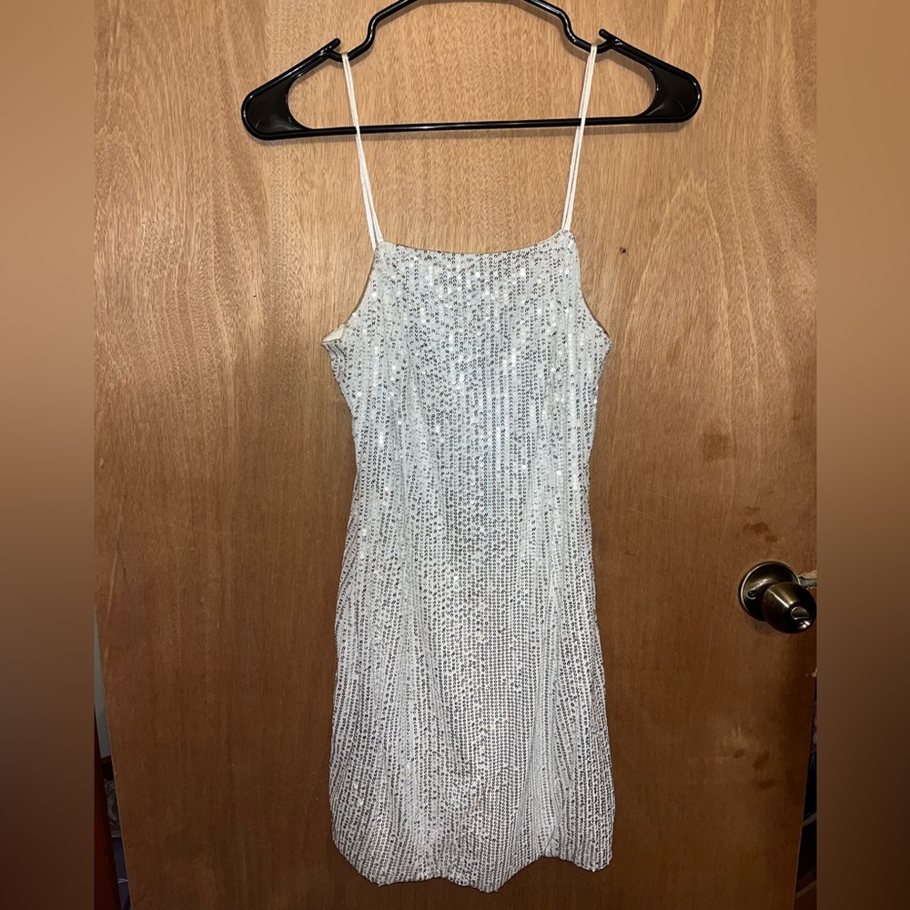 In the Style White Sequin Mini Dress